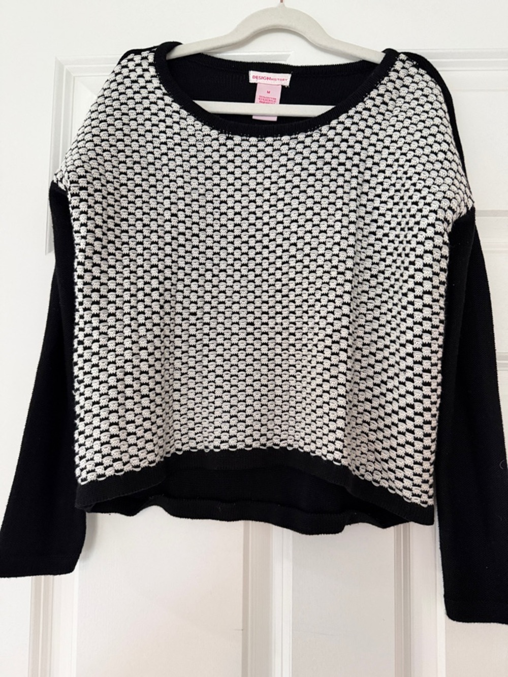 Design History Black and White Knit Sweater - Girls